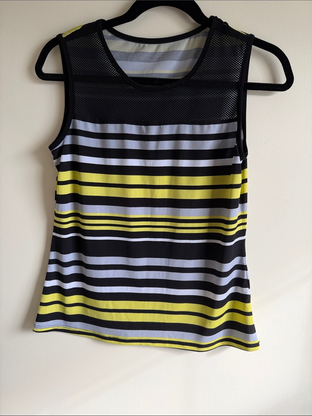 Striped Black and Yellow Sleeveless Tank Top